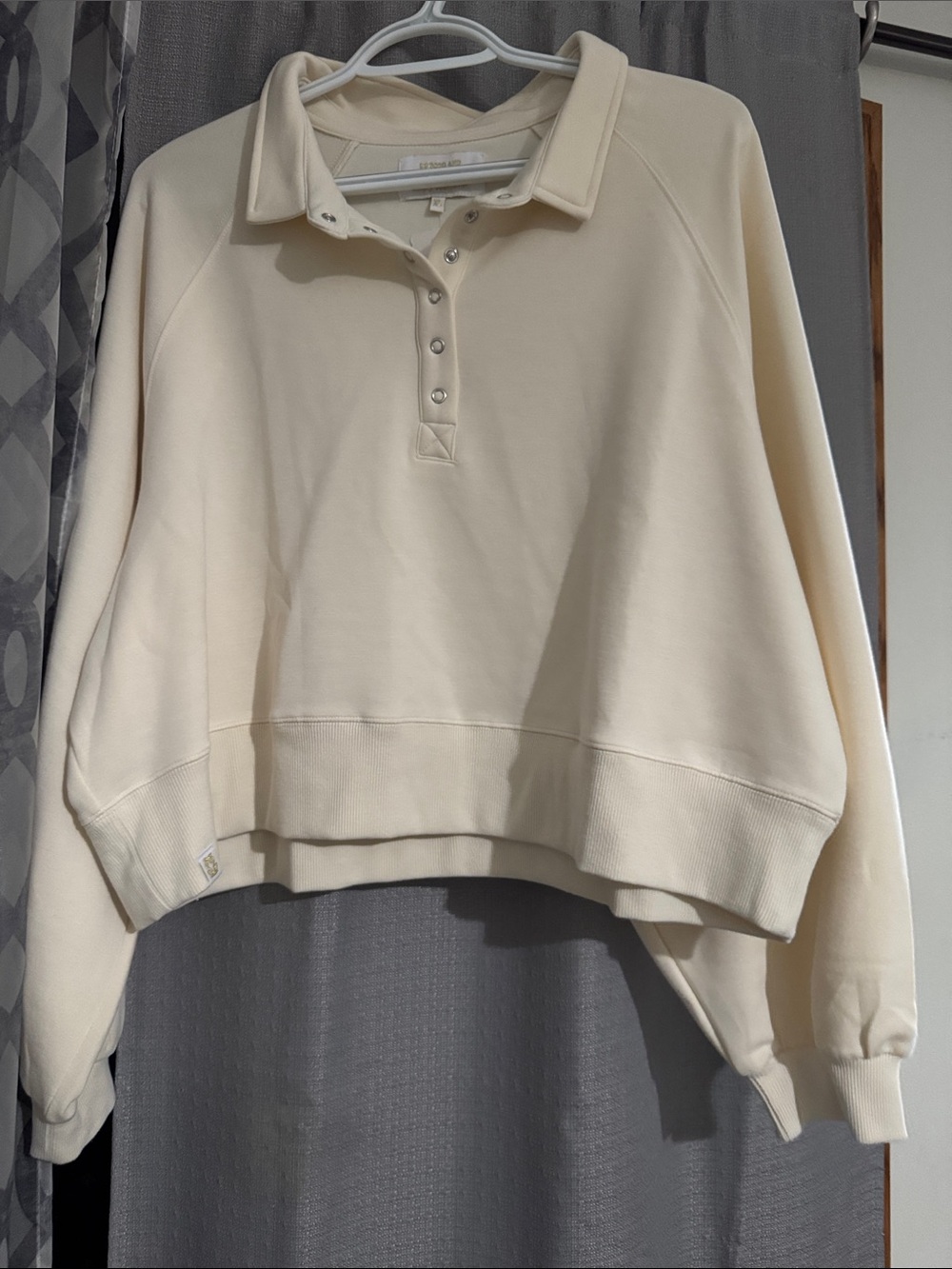 Simply Southern Cream Snap-Button Polo Sweatshirt